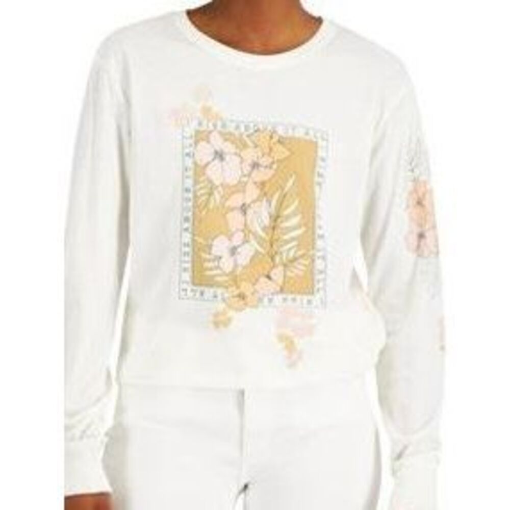 Love Tribe Womens‎ Rise Above Crewneck Floral Graphic T-Shirt Size L
